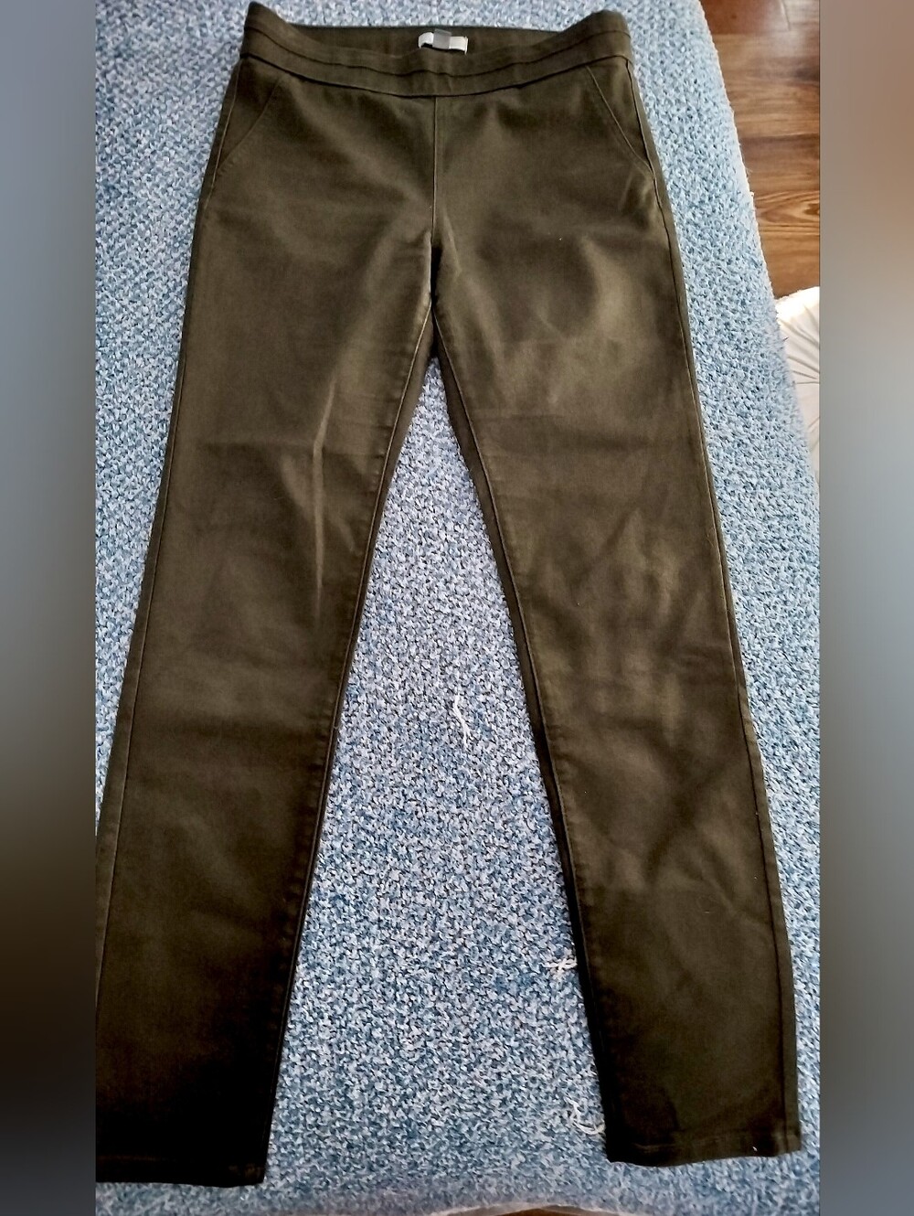 Women's New York & Company Stretch Pull On Olive Green Slim Trousers